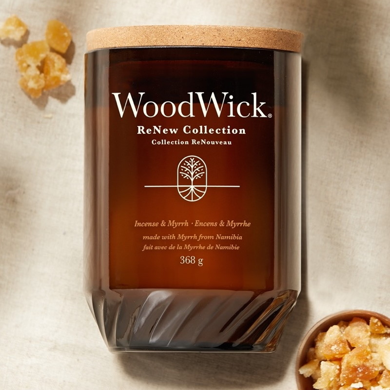 WoodWick ReNew velká vonná svíčka Incense & Myrrh