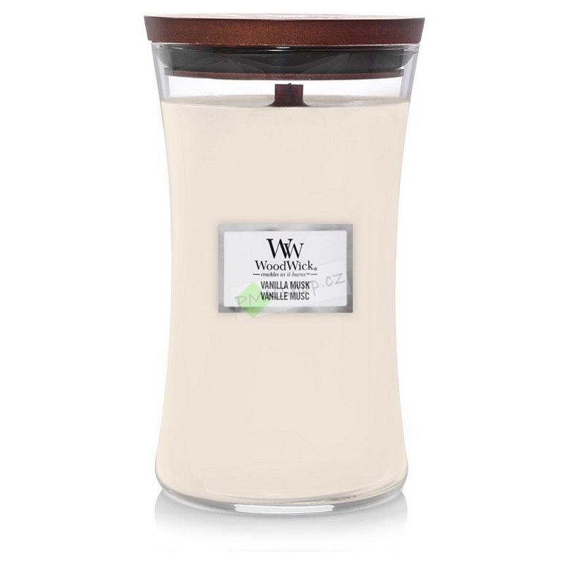 WoodWick velká vonná svíčka Vanilla Musk
