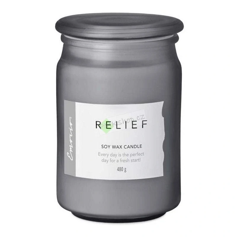 Emocio sojová vonná svíčka ve skle Relief 480 g