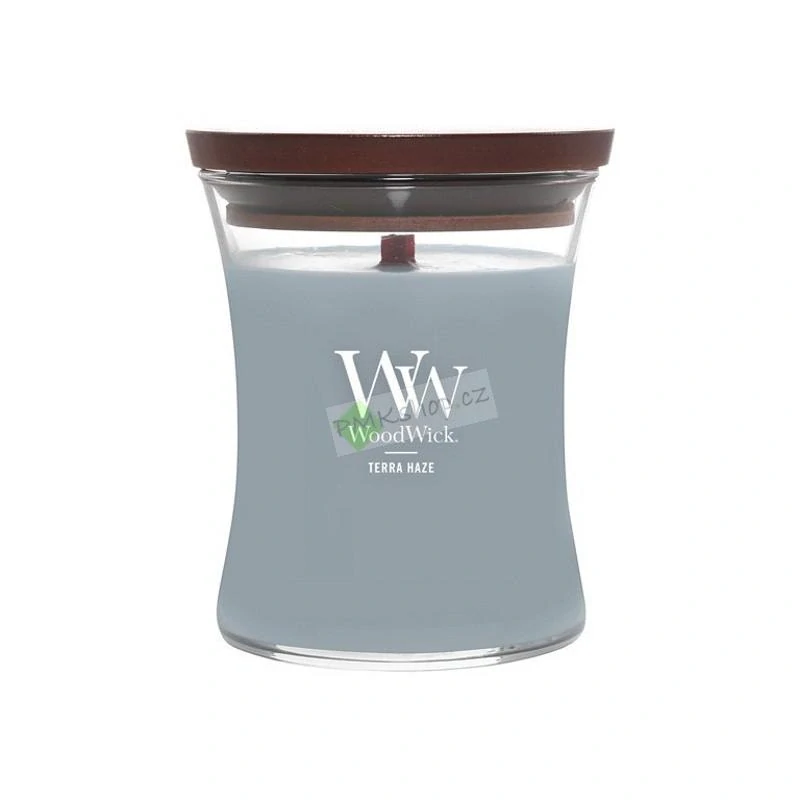 Woodwick střední vonná svíčka Terra Haze