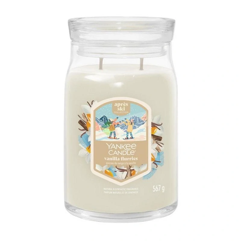 Yankee Candle Signature velká vonná svíčka Holiday Vanilla Flurries