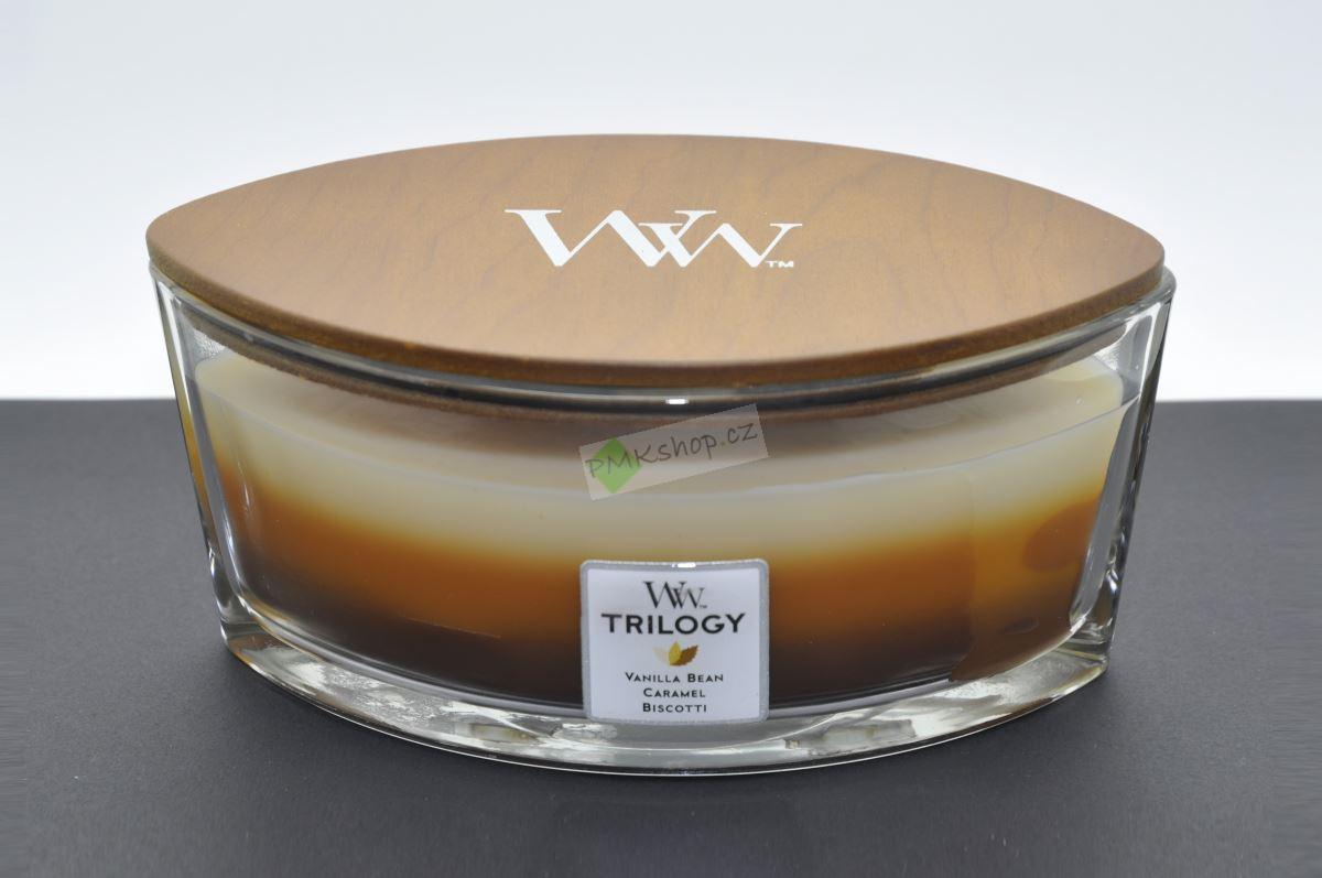 Woodwick lodička vonná svíčka Trilogy Cafe Sweets