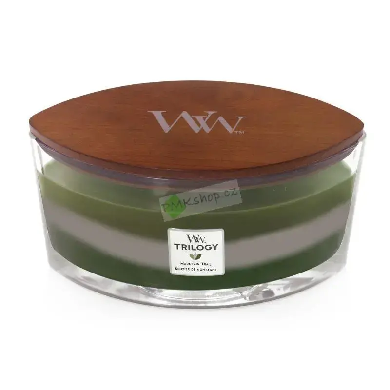 WoodWick lodička vonná svíčka Trilogy Mountain Trail