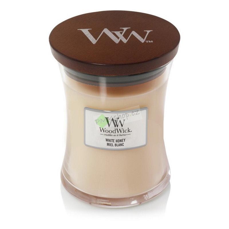 WoodWick střední vonná svíčka Bílý med