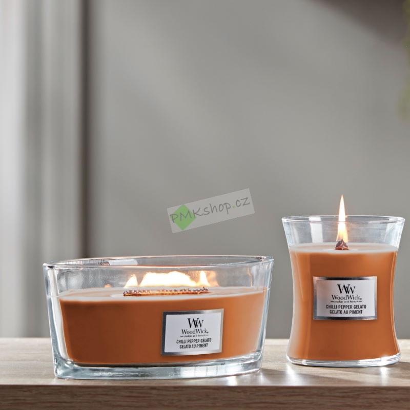 Woodwick lodička vonná svíčka Chilli Pepper Gelato