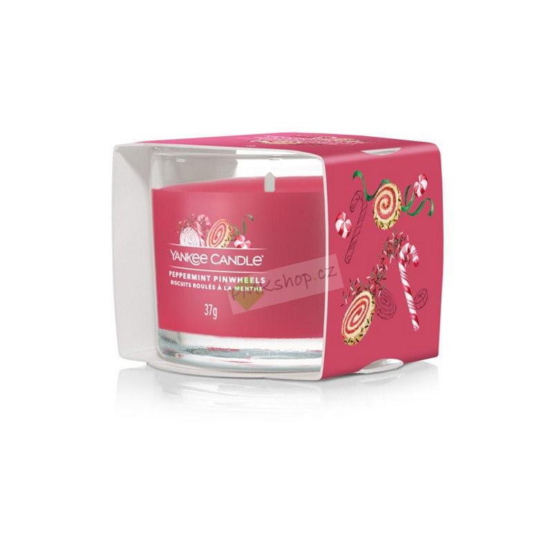 Yankee Candle votivní vonná svíčka ve skle Peppermint Pinwheel