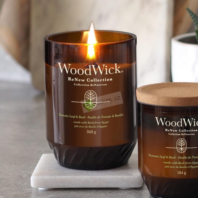 WoodWick ReNew velká vonná svíčka Tomato Leaf & Basil