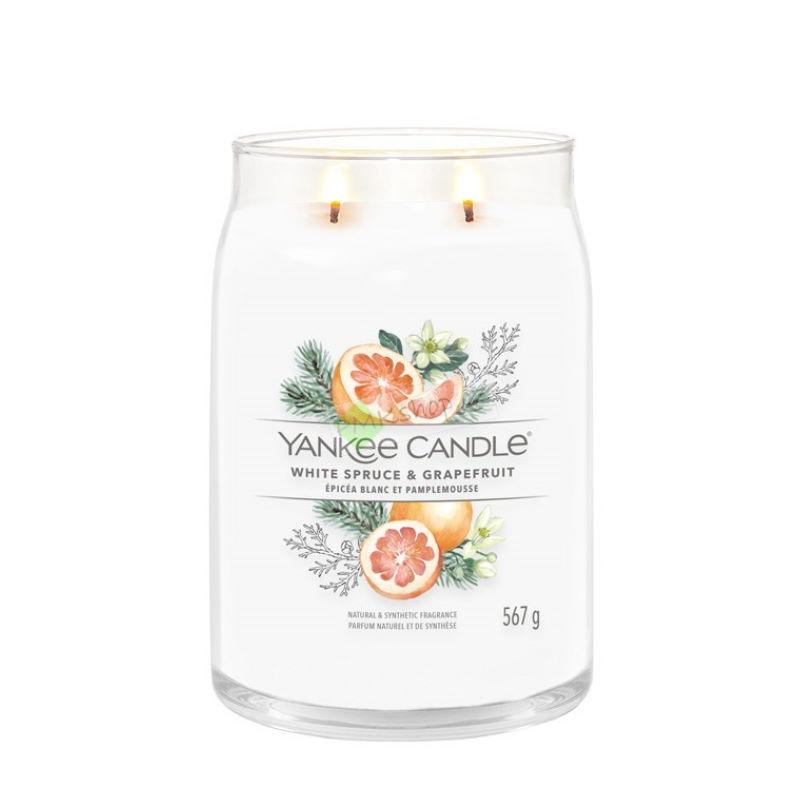 Yankee Candle Signature velká vonná svíčka White Spruce & Grapefruit