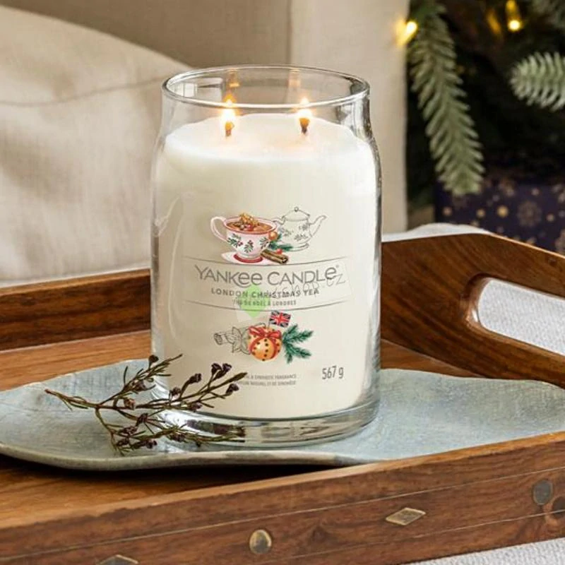 Yankee Candle Signature velká vonná svíčka London Christmas Tea