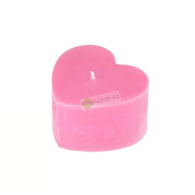 Emocio svíčka ve tvaru srdce růžová