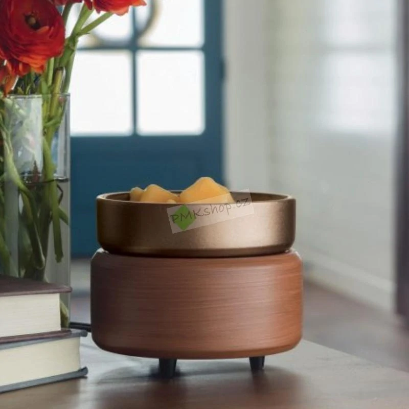 Candle Warmers Pewter Walnut elektrická aroma lampa a ohřívač svíček 2v1