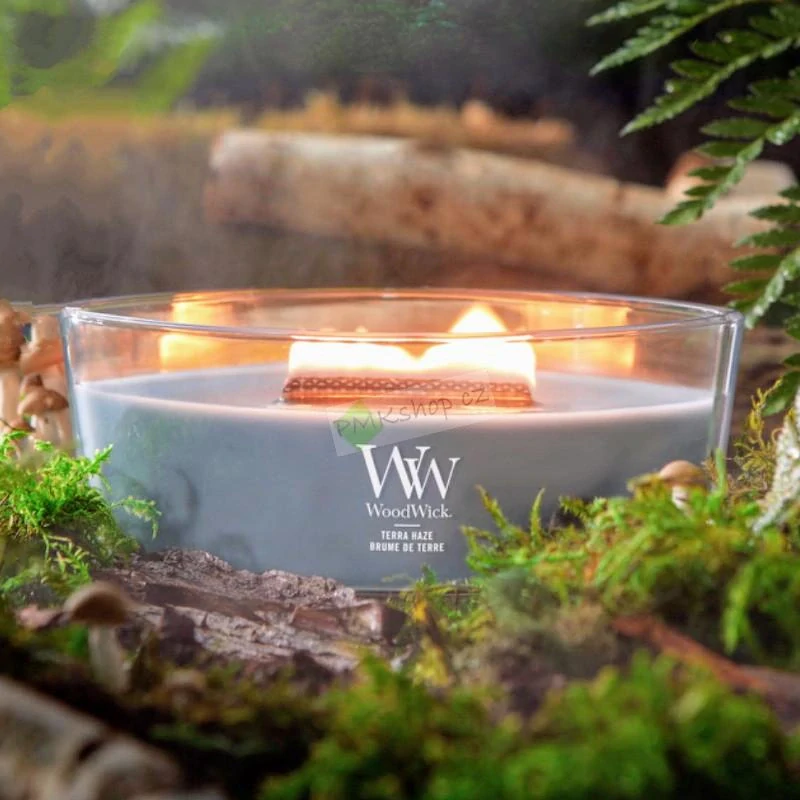 Woodwick lodička vonná svíčka Terra Haze