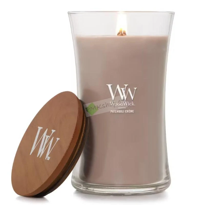 WoodWick velká vonná svíčka Patchouli Créme 610 g