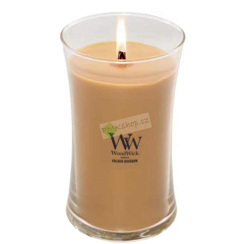 WoodWick velká vonná svíčka Golden Bourbon 610 g