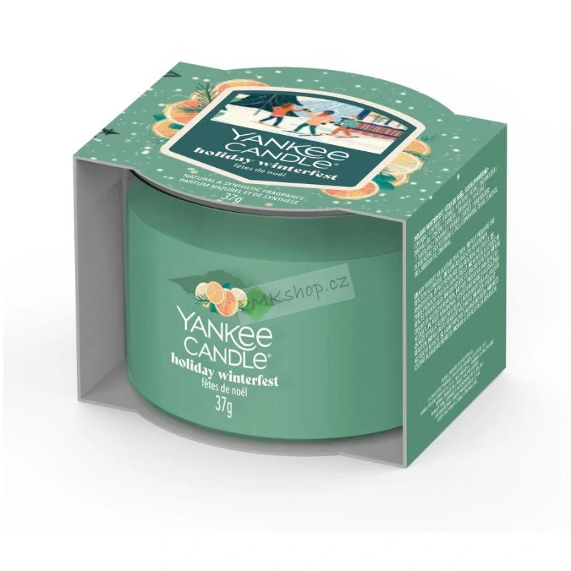 Yankee Candle votivní vonná svíčka ve skle Holiday Winterfest
