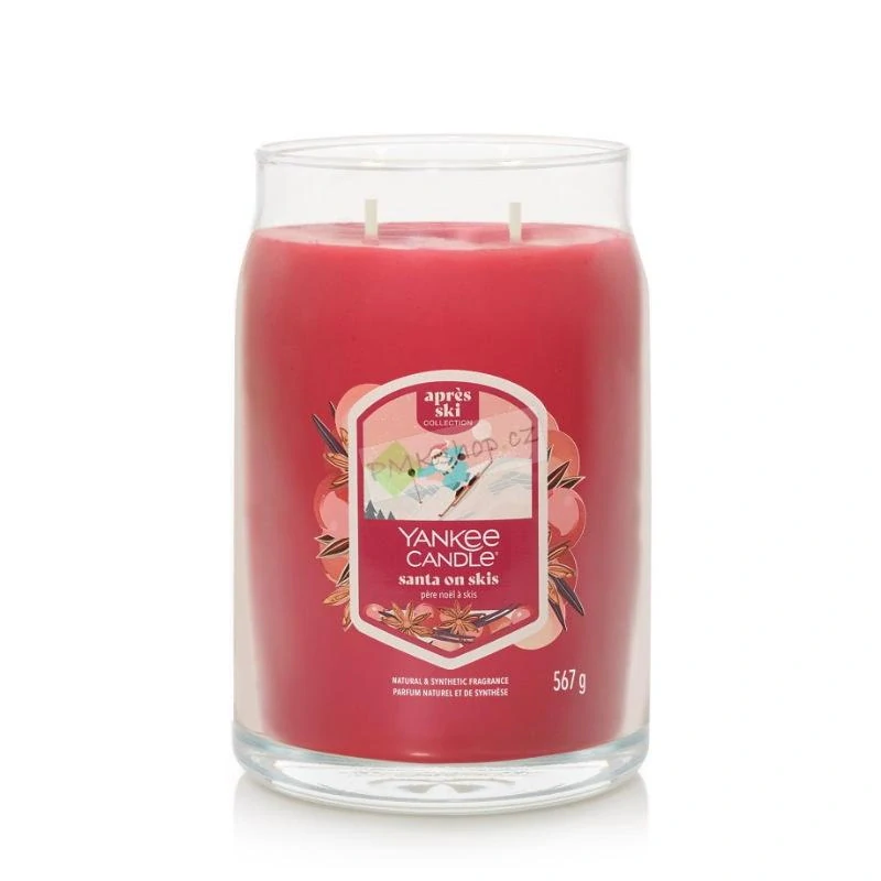 Yankee Candle Signature velká vonná svíčka Santa on skis