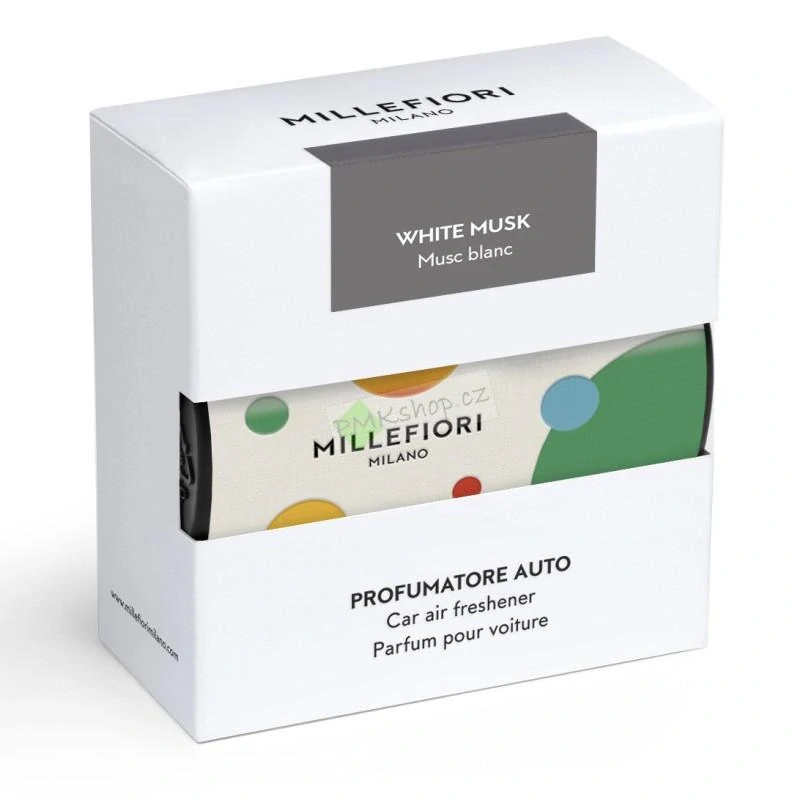 Millefiori Icon Textile Floral vůně do auta White Musk - bílá