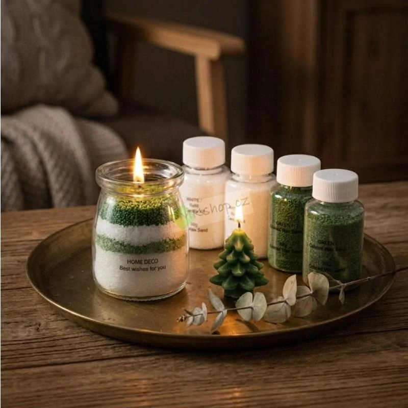 Dárková sada Joy in Diy sypaný vosk pro výrobu svíček Mistletoe & Fir Christmas Tree 