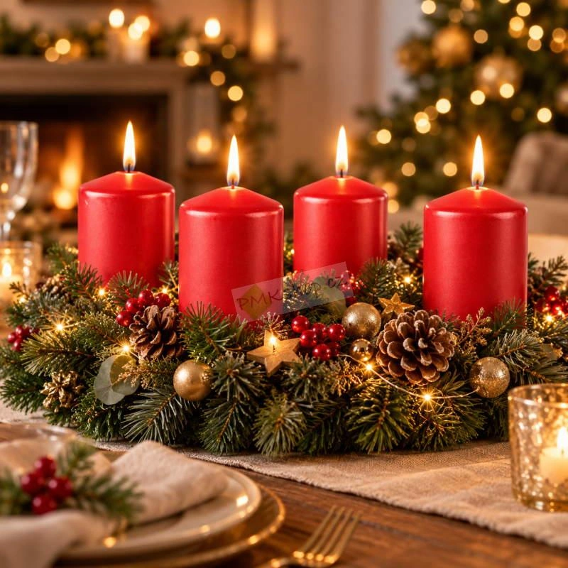 Emocio adventní svíčky 40x80 červené 4 ks