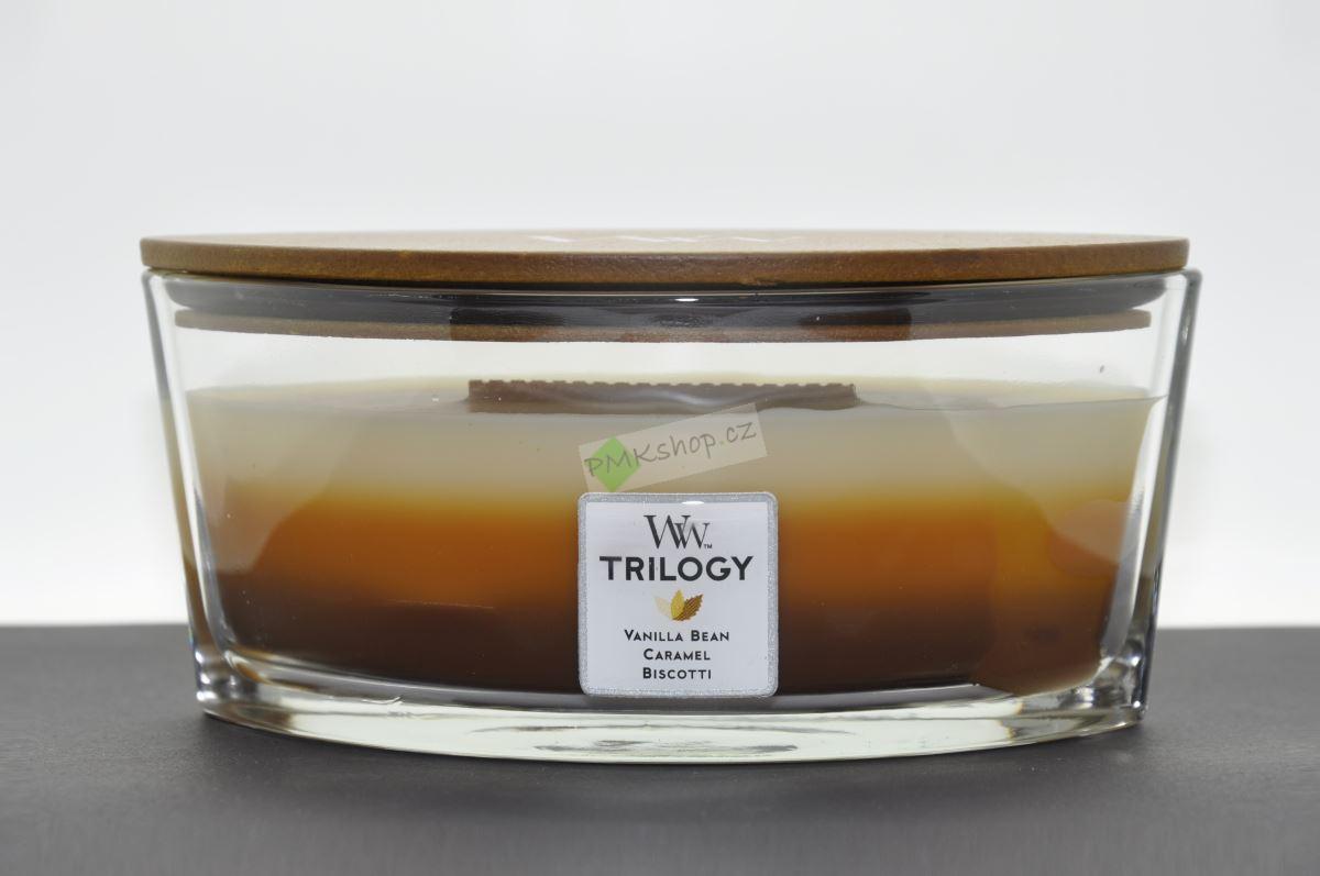 Woodwick lodička vonná svíčka Trilogy Cafe Sweets
