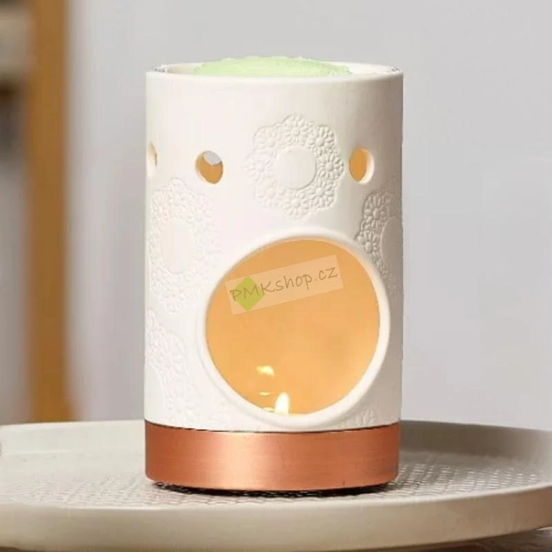 Yankee Candle keramická aromalampa bílá Addison Floral