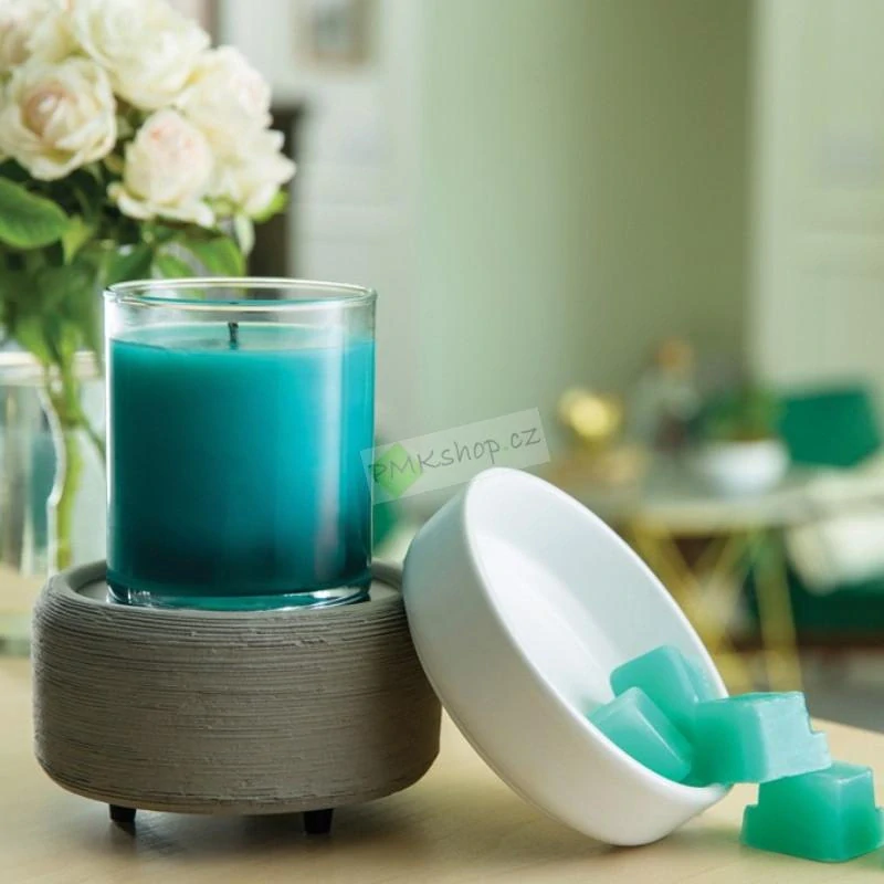 Candle Warmers Gray Texture elektrická aroma lampa a ohřívač svíček 2v1