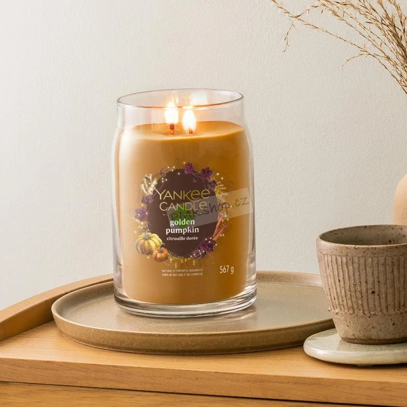 Yankee Candle Signature velká vonná svíčka Golden Pumpkin