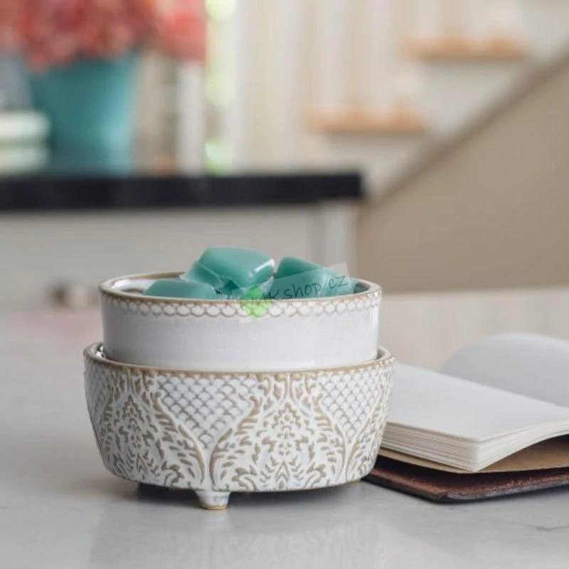 Candle Warmers Vintage White elektrická aroma lampa a ohřívač svíček 2v1