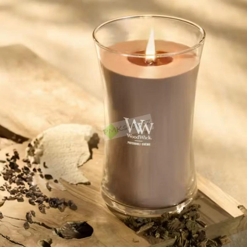 WoodWick velká vonná svíčka Patchouli Créme 610 g