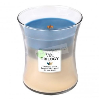 WoodWick svíčka oválná váza Trilogy 275 g Ráj na pobřeží