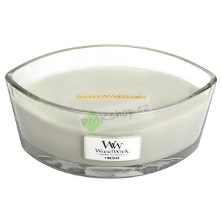 Woodwick lodička vonná svíčka Fireside