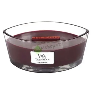 Woodwick lodička vonná svíčka Black Cherry