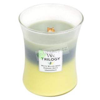 WoodWick svíčka oválná váza Trilogy 275 g Lesní stín