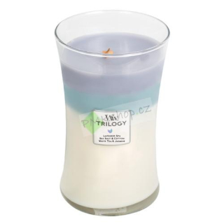 WoodWick velká vonná svíčka Trilogy Calming Retreat 610 g