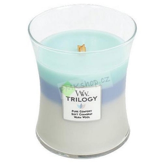 WoodWick svíčka oválná váza Trilogy 275 g Hřejivé pohodlí