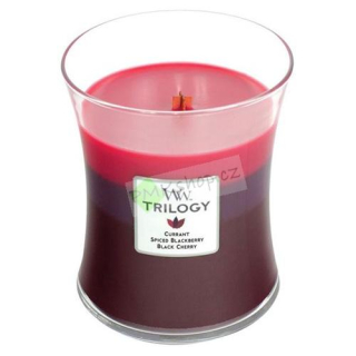 Woodwick střední vonná svíčka Trilogy Sun Ripened Berries 275 g