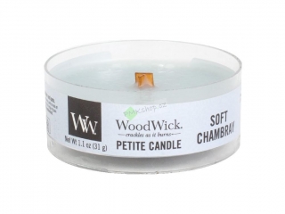 Woodwick Petite drobná svíčka 31 g Soft Chambray