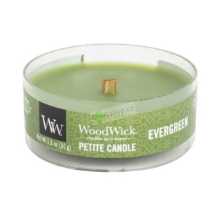 Woodwick Petite drobná svíčka 31 g Evergreen