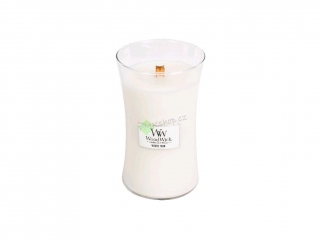 WoodWick svíčka oválná váza 609 g Bílý teak