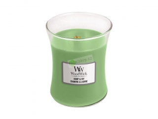 WoodWick svíčka oválná váza střední Konopí a břečťan 275 g