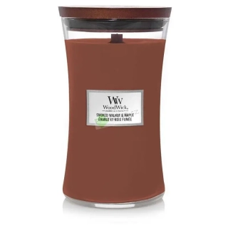 Woodwick velká vonná svíčka Smoked Walnut & Maple