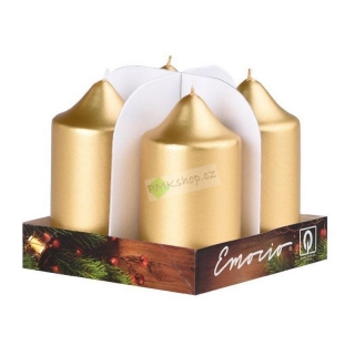 Emocio adventní svíčky 40x75 zlaté 4 ks