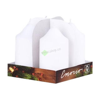 Emocio adventní svíčky 50x90 bílé 4 ks