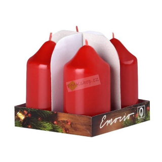 Emocio adventní svíčky 50x90 červené 4 ks