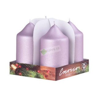 Emocio adventní svíčky 50x90 starorůžové matné exclusive 4 ks