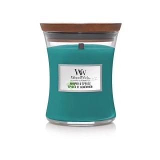 Woodwick střední vonná svíčka Juniper & Spruce