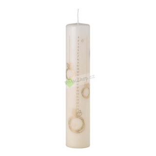 Emocio svíčka adventní kalendář 50x250 zlaté ozdoby slonová kost