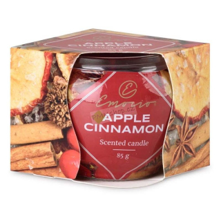 Emocio vonná svíčka ve skle s dekorem Apple Cinnamon
