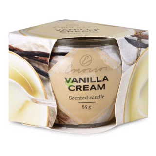Emocio vonná svíčka ve skle s dekorem Vanilla Cream