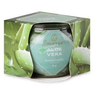 Emocio vonná svíčka ve skle s dekorem Aloe Vera